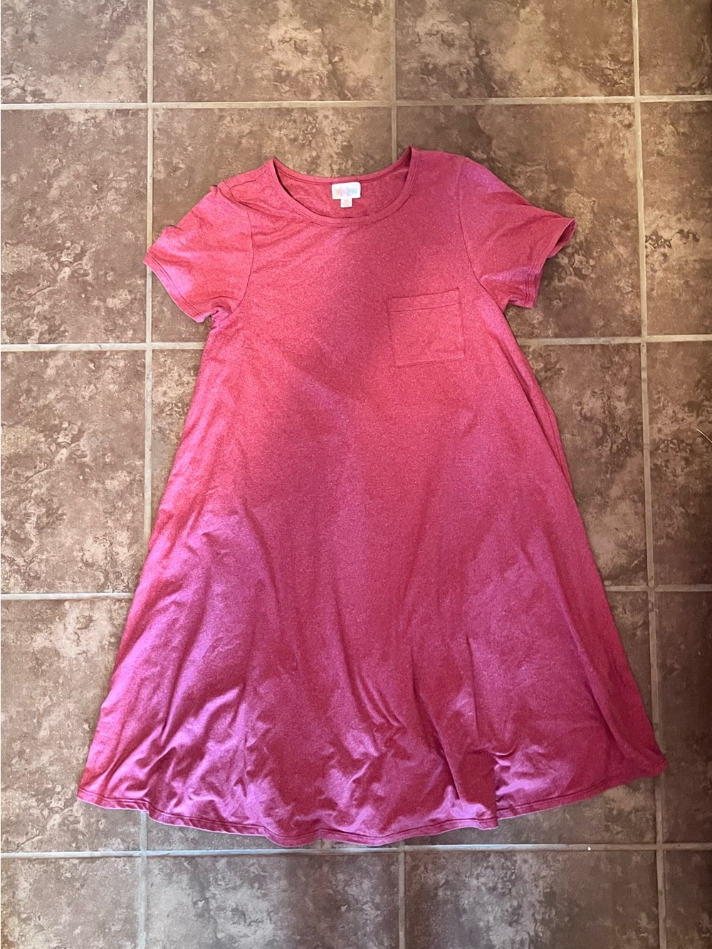 LuLaRoe Raspberry Pink Short Sleeve Pocket T-Shirt High-Low Dress
